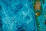 Polished Banded Chrysocolla Slice - Bagdad Mine, Arizona #378917-1
